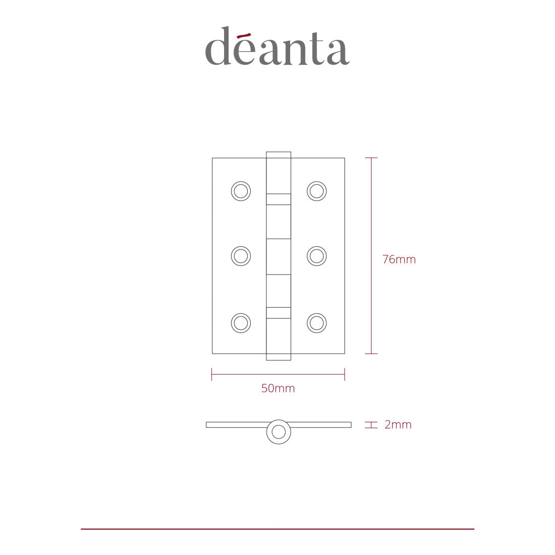 Deanta Black Steel BSEN1935 Rated Hinges - Square