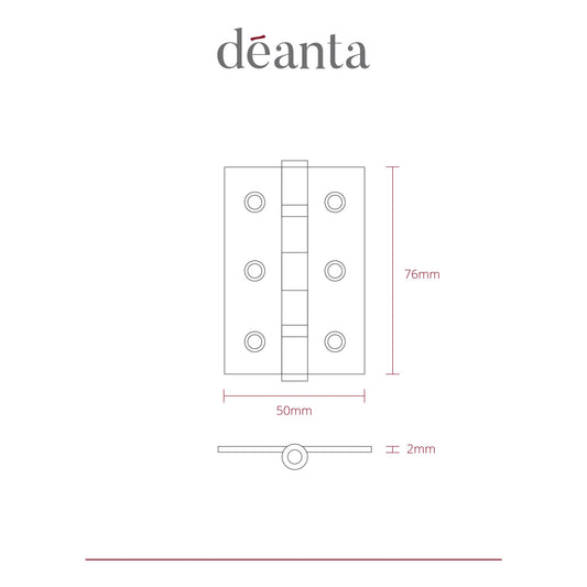 Deanta Black Steel BSEN1935 Rated Hinges - Square