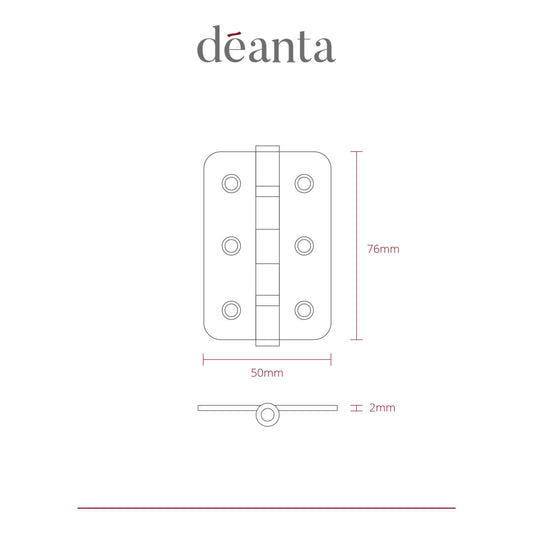 Deanta Black Steel BSEN1935 Rated Hinges - Radius