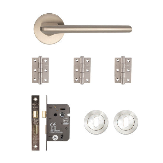 Deanta Ithaca Mortice Kit Satin Nickel Bedroom Pack ITHMOK