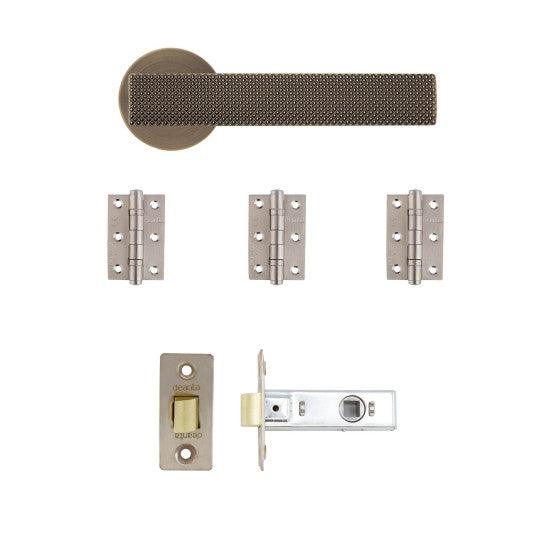 Deanta Olympia Latch Kit Matt Antique Brass Handle OLYLAKMAB
