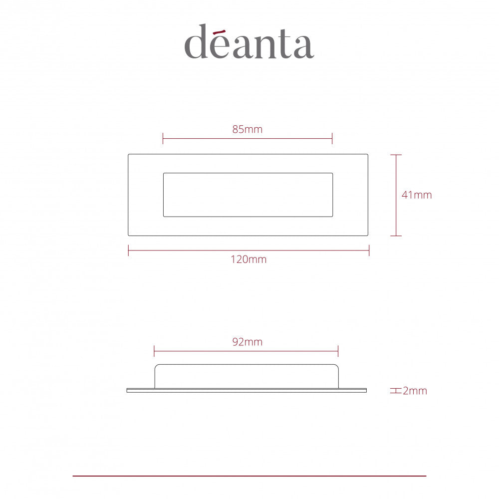 Deanta Slim Pocket Door Finger Pull Handle Pair - Black