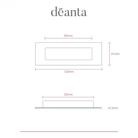 Deanta Slim Pocket Door Finger Pull Handle Pair - Black
