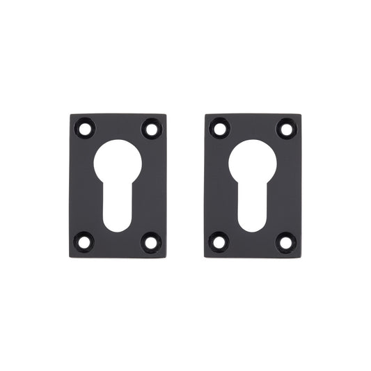 Deanta Slim Escutcheon (Pair) Matt Black - Rectangle Rose RECESCBLK