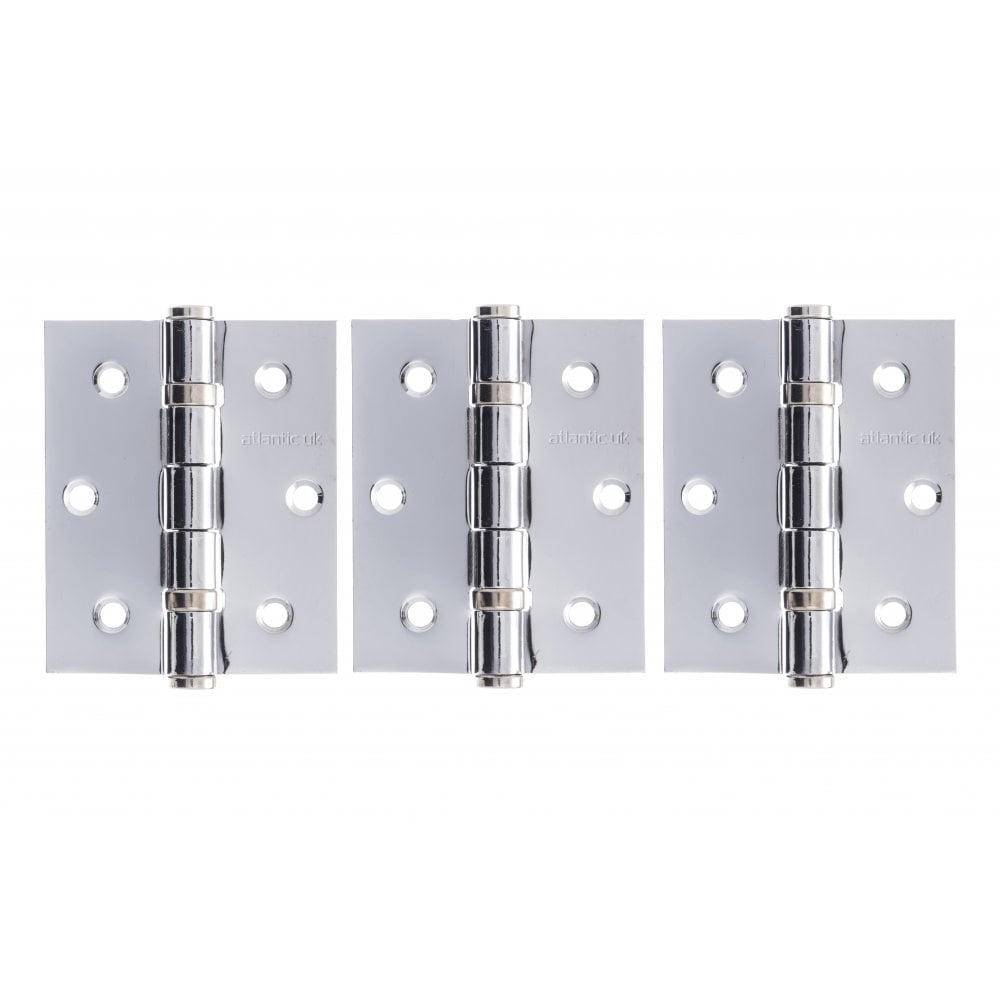 Atlantic UK Hardware Atlantic Ball Bearing Hinges 3″x2.5″x2.5mm Polished Chrome A2HB32525PC(3) (SET OF 3)