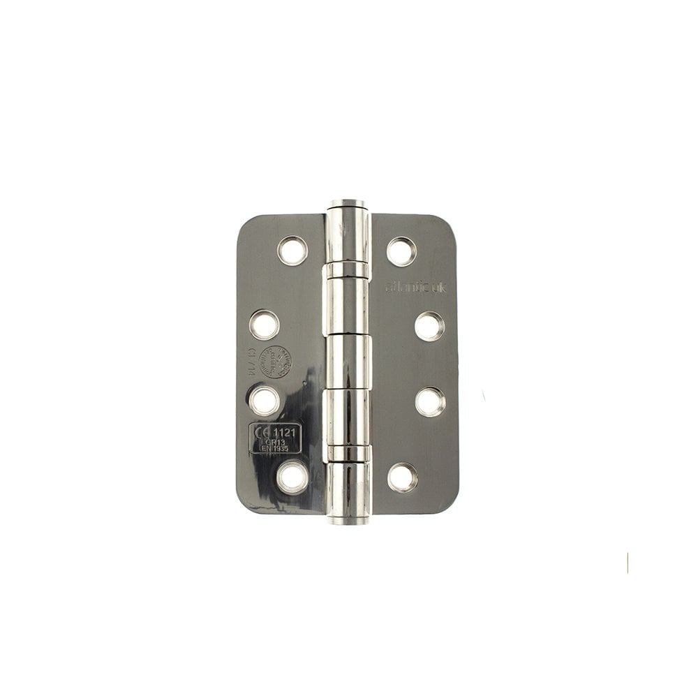 Atlantic UK Hardware Atlantic Radius Corner Ball Bearing Hinges 4"x3"x3mm Polished Stainless Steel AHR1433PSS Pair