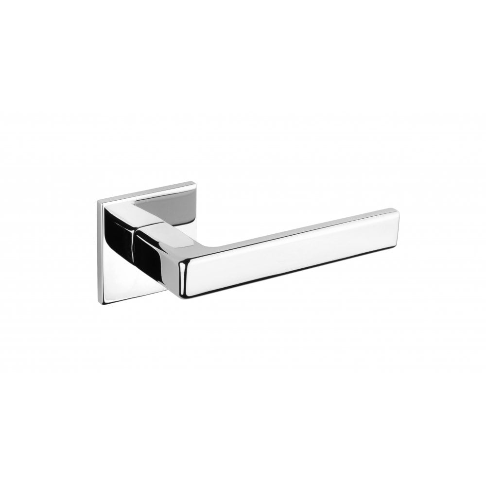 Atlantic UK Hardware Bright Polished Chrome Tupai Exclusivo 5S Line Portel Designer Lever on 5mm Slimline Square Rose XT