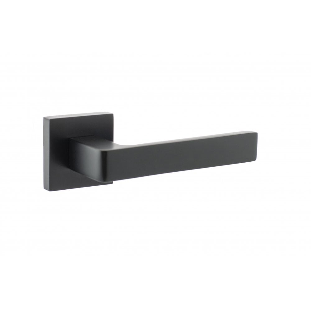 Atlantic UK Hardware Matt Black Montana Lever on Square Rose S40SMB