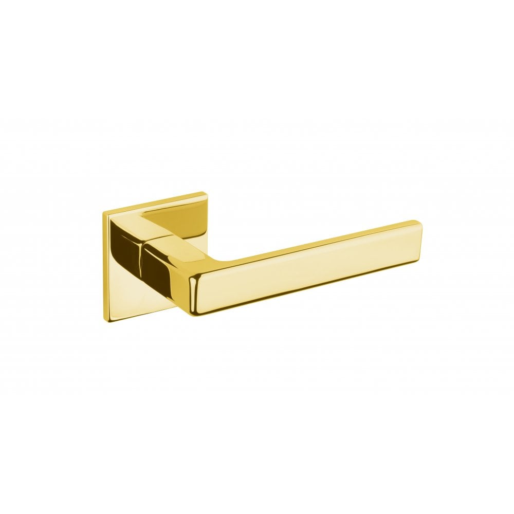Atlantic UK Hardware Raw Brass Tupai Exclusivo 5S Line Portel Designer Lever on 5mm Slimline Square Rose XT3095S5SRB