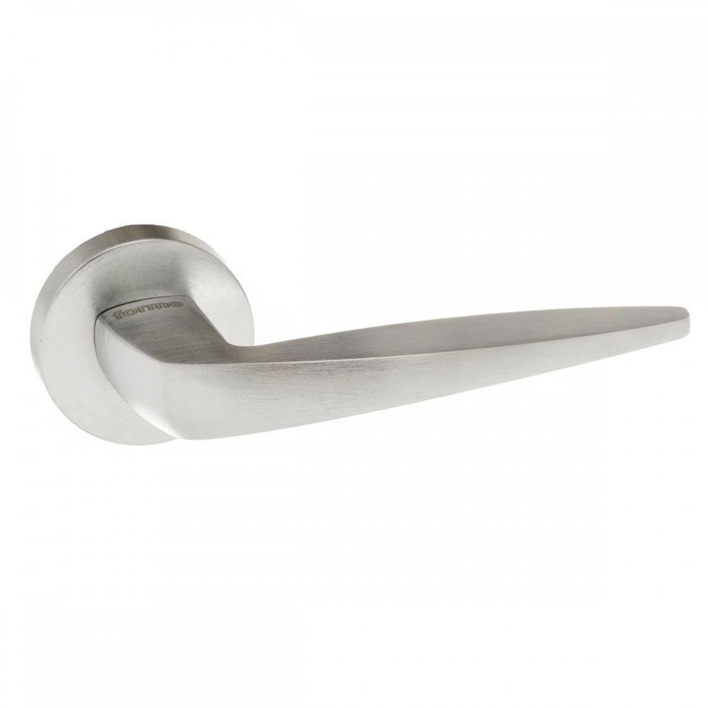 Atlantic UK Hardware Satin Chrome Forme Foglia Designer Lever on Minimal Round Rose FMR272SC