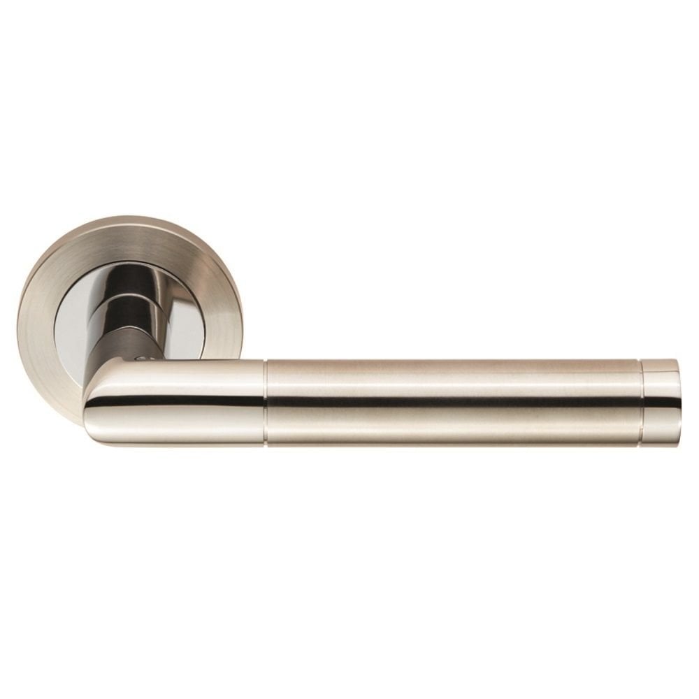 Carlisle Brass Bright/Satin Stainless Steel SWL Treviri Lever on Rose SWL1192DUO