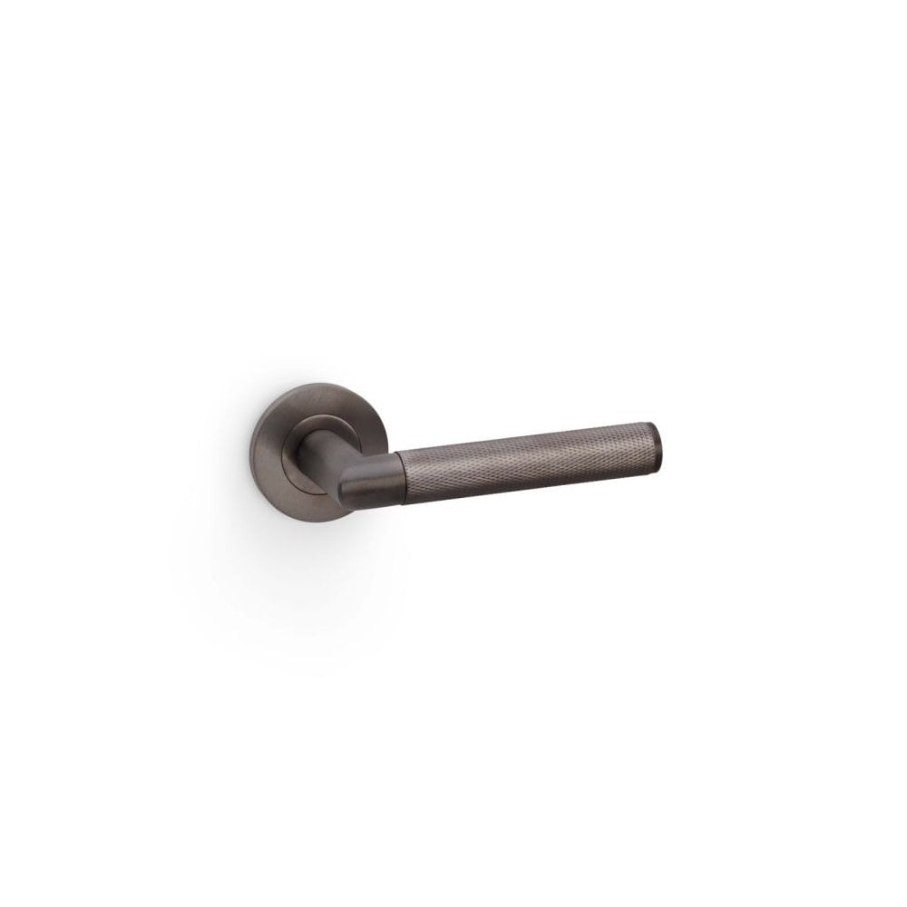 Carlisle Brass Dark Bronze PVD Harrier Knurled Lever on Round Rose Handle Pair AW210DBZPVD