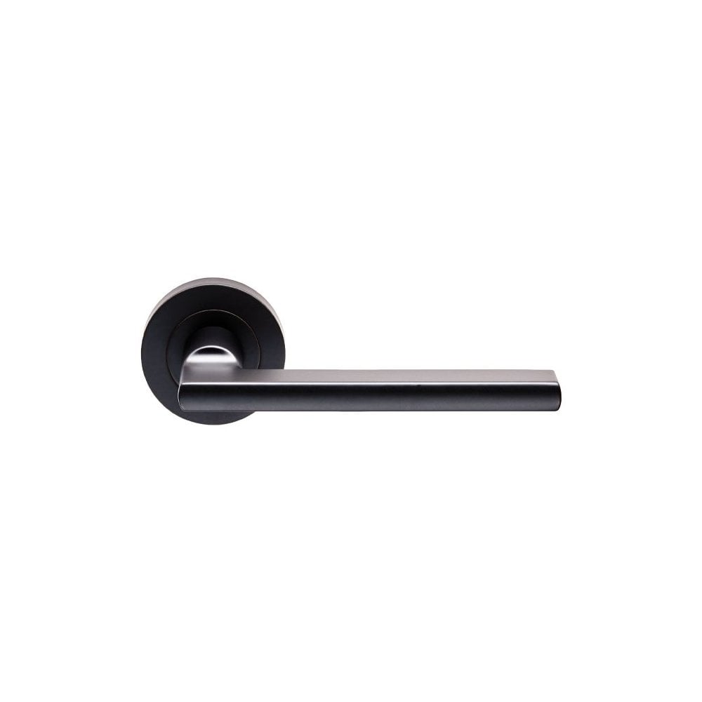 Carlisle Brass Matt Black Trentino Lever On Round Rose EUL030MB