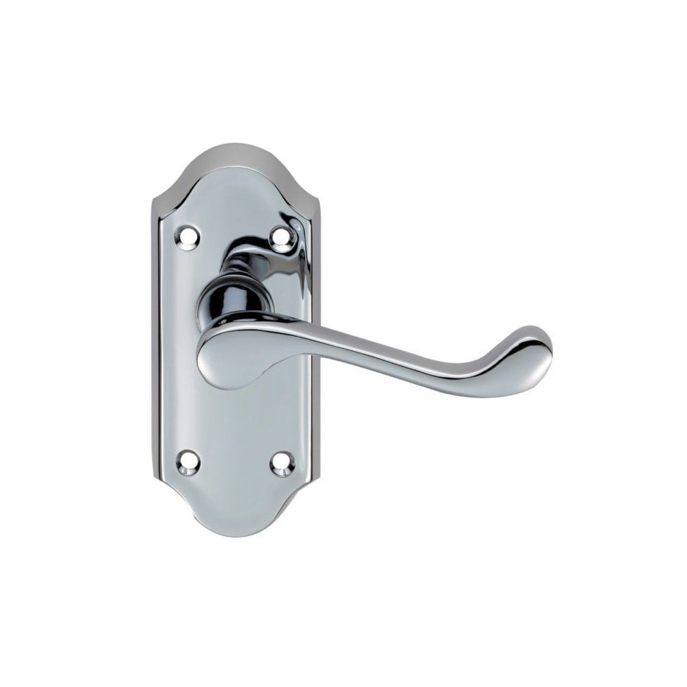 Carlisle Brass Polished Chrome Latch Blister Pack 112mmx48mm Ashtead Lever on Backplate DL16CP/BP