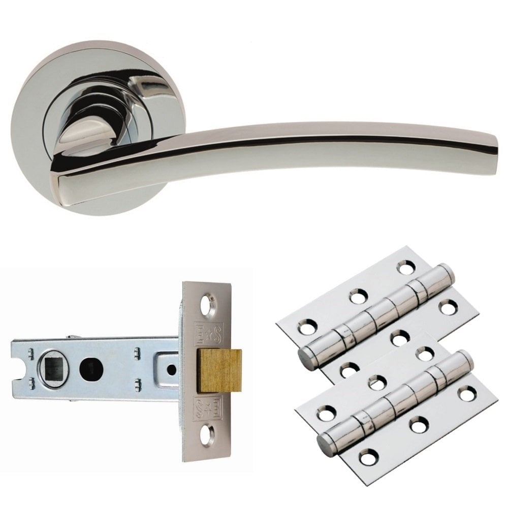 Carlisle Brass Polished Chrome Tavira Lever on Rose Latch Pack GK009CP/INTB