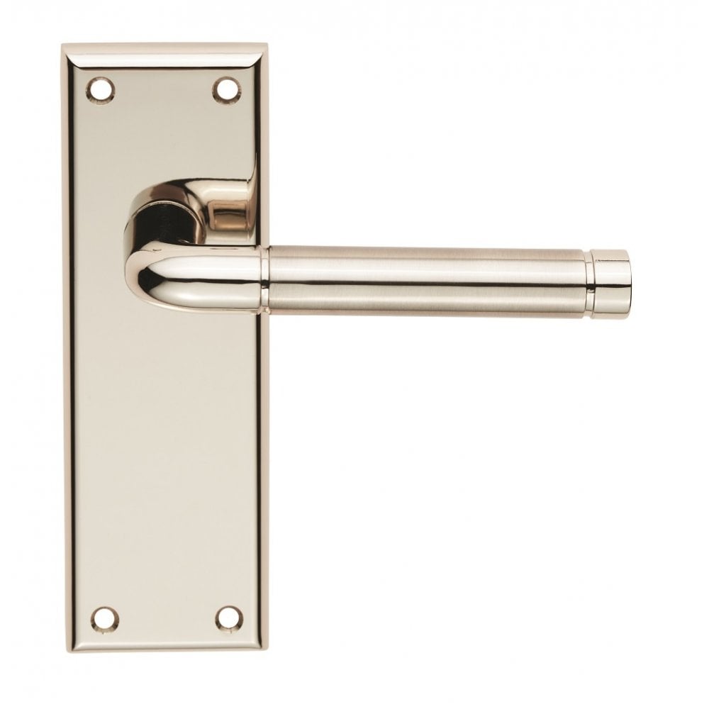 Carlisle Brass Quaranta Lever on Latch Backplate Polished/Satin Nickel Latch Boxed SZR042PNSN