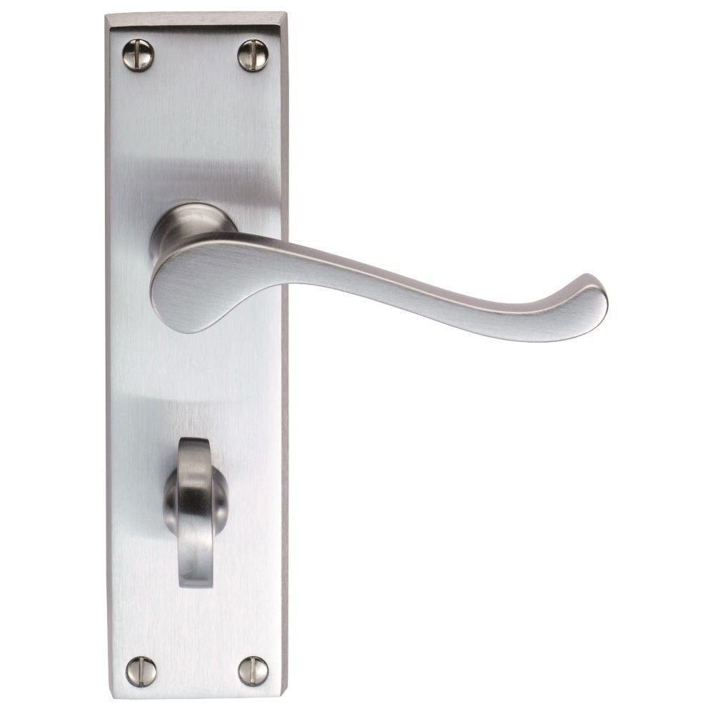 Carlisle Brass Satin Chrome Bathroom Boxed 150mmx43mm Victorian Scroll Lever on Backplate DL54WCSC