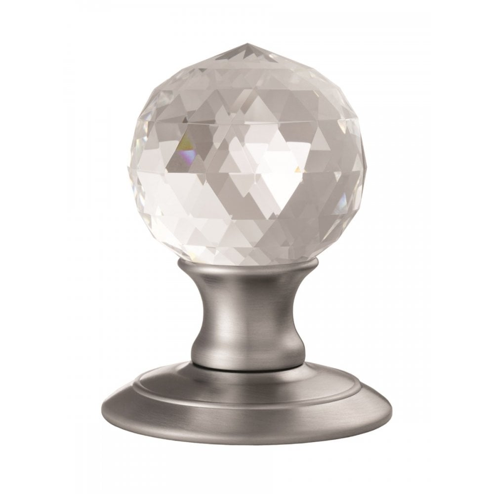 Carlisle Brass Satin Chrome Facetted Crystal Knob AC020SC