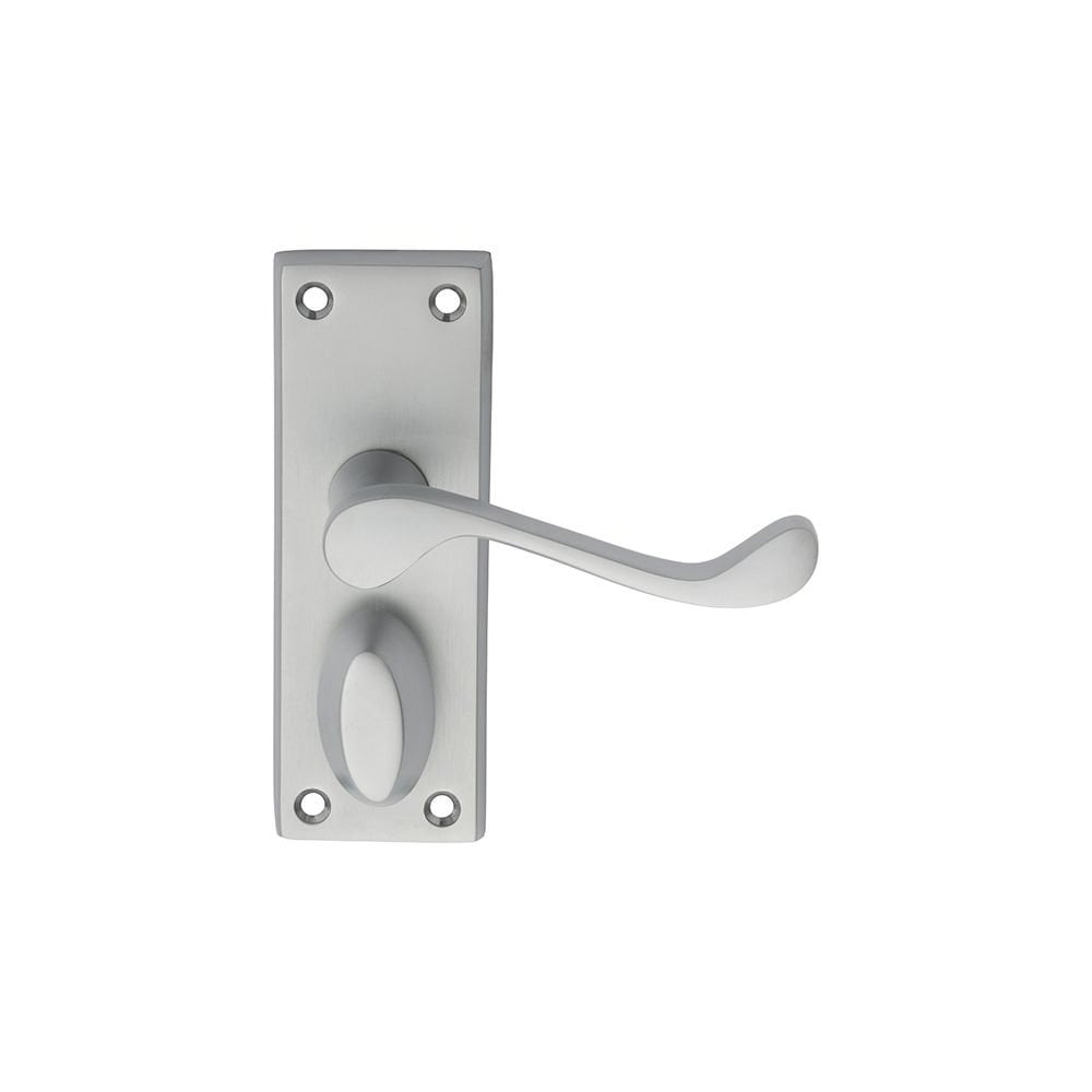 Carlisle Brass Satin Chrome Privacy Boxed 118mmx43mm Victorian Scroll Lever on Backplate DL55WCSC