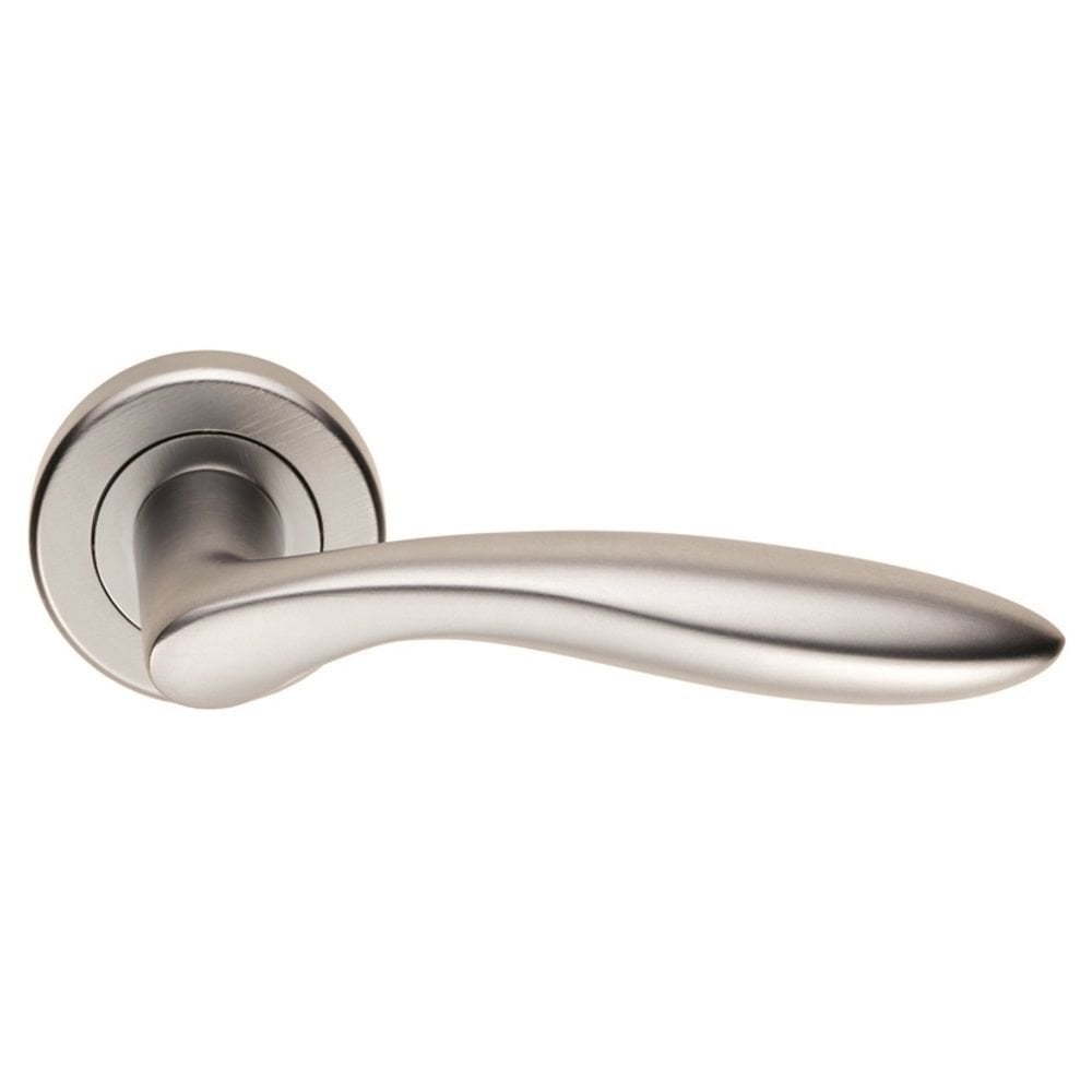 Carlisle Brass Satin Chrome Shark Lever on Rose ZIN3131SC