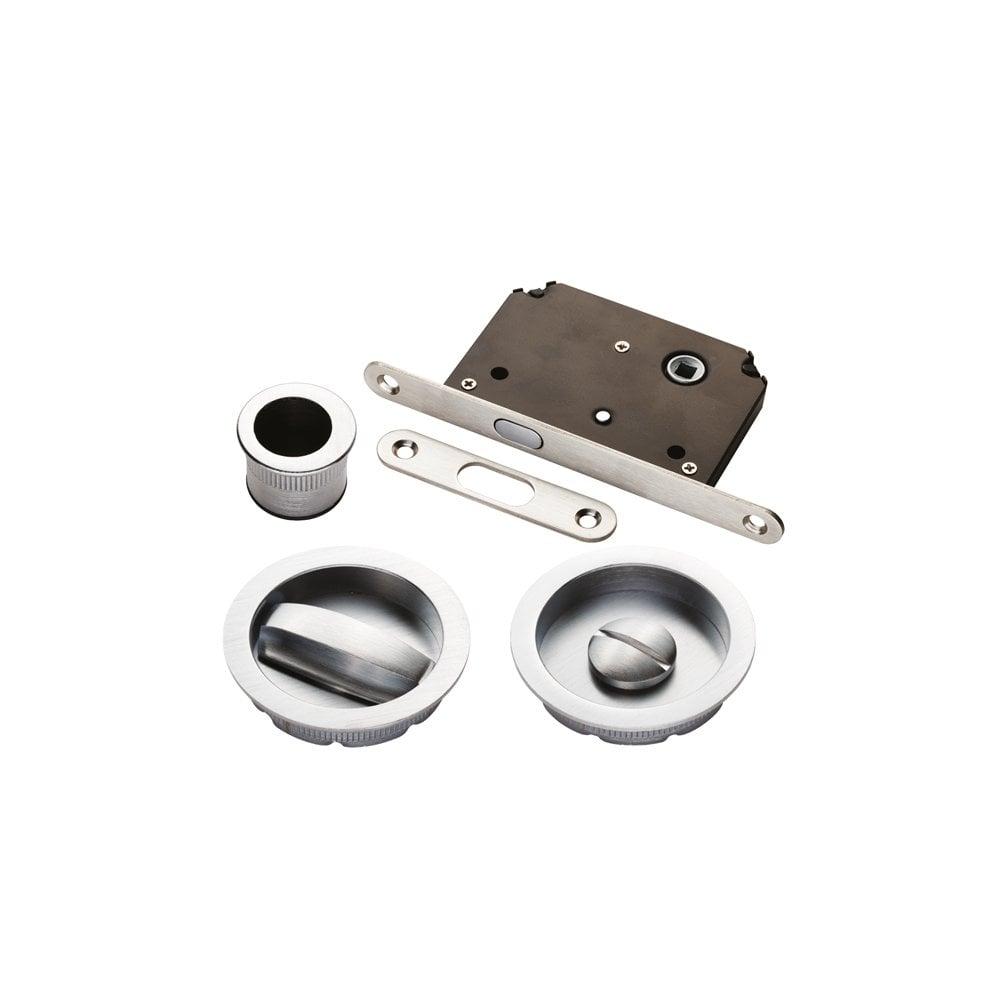 Carlisle Brass Satin Chrome Sliding Door Set ART55BSC