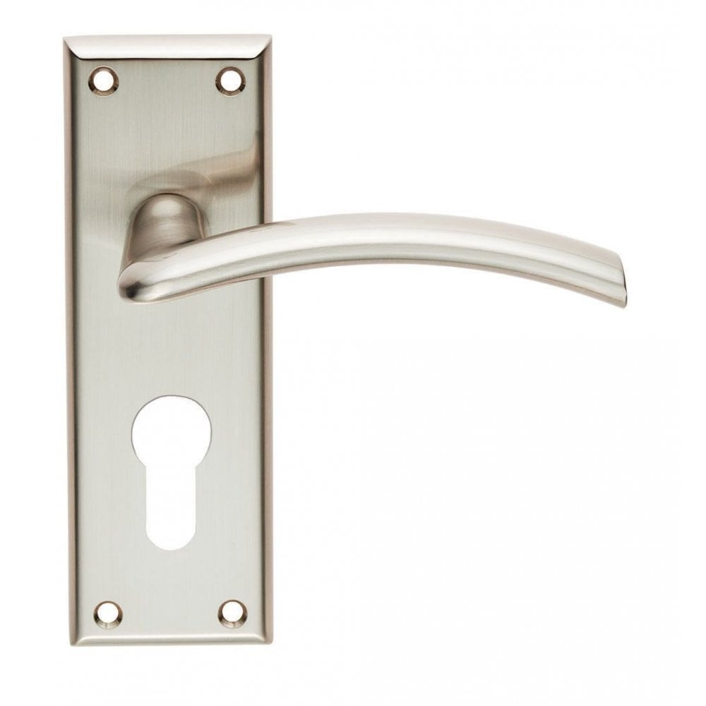 Carlisle Brass Satin Nickel Euro Profile Trenta Lever on Backplate SZR031YSN