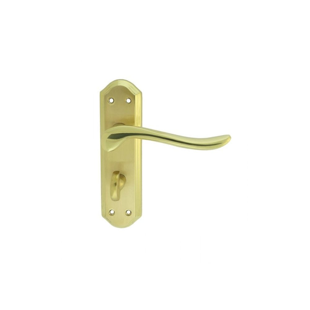 Carlisle Brass Satin/Polished Brass Dual Finish Bathroom Blister Pack Lytham Lever on backplate DL452SBPB/BP