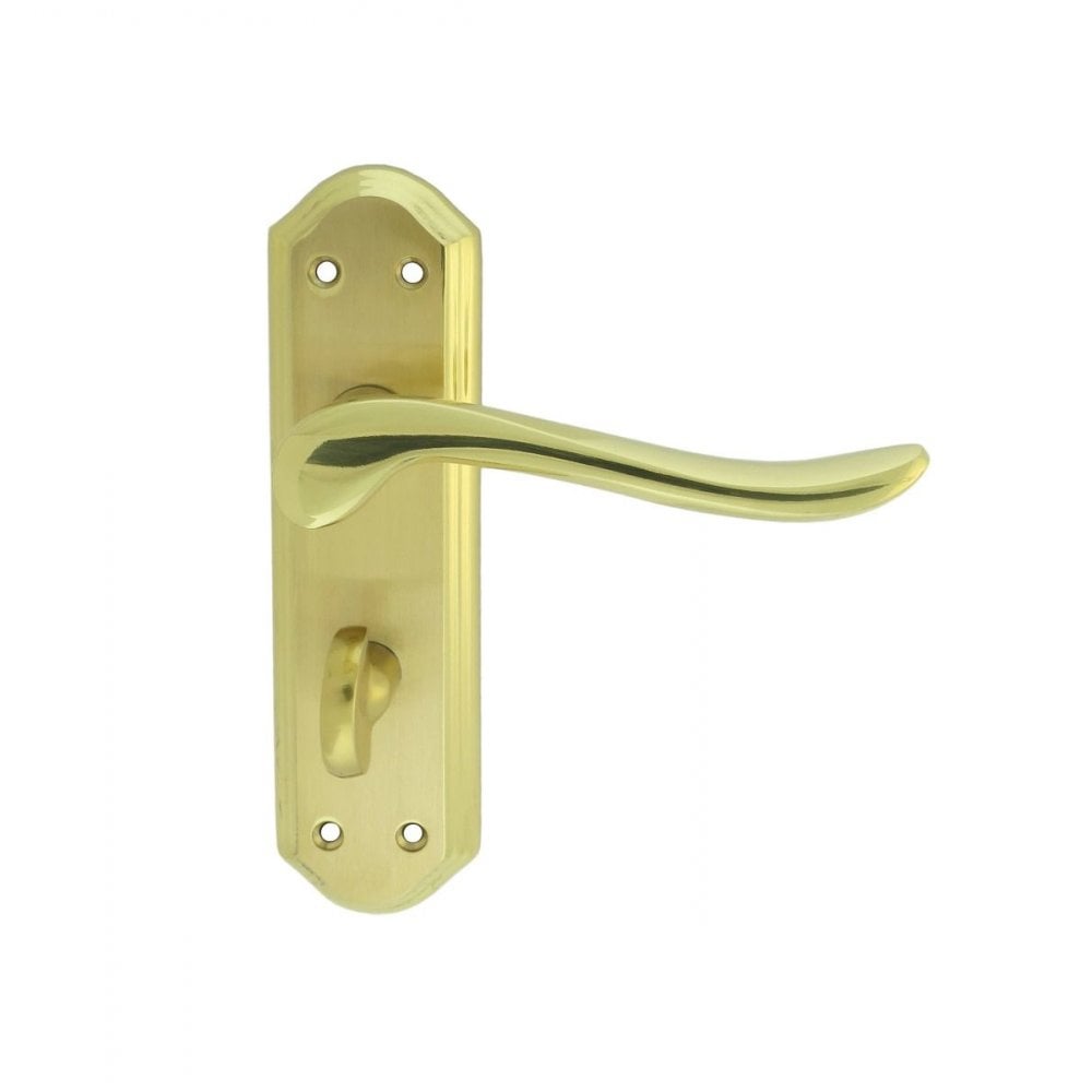 Carlisle Brass Satin/Polished Brass Dual Finish Bathroom Boxed Lytham Lever on backplate DL452SBPB