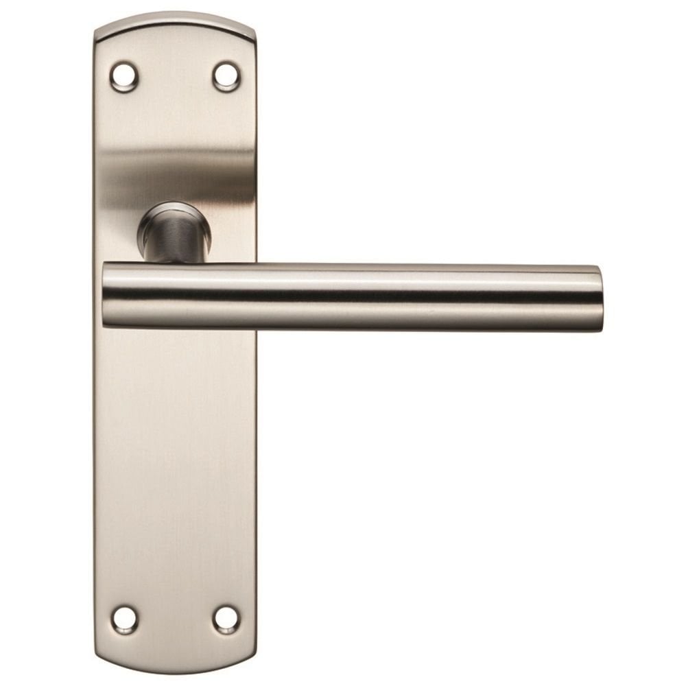 Carlisle Brass Satin Stainless Steel Latch Residential T Bar Lever on Backplate CSLP1164B/SSS