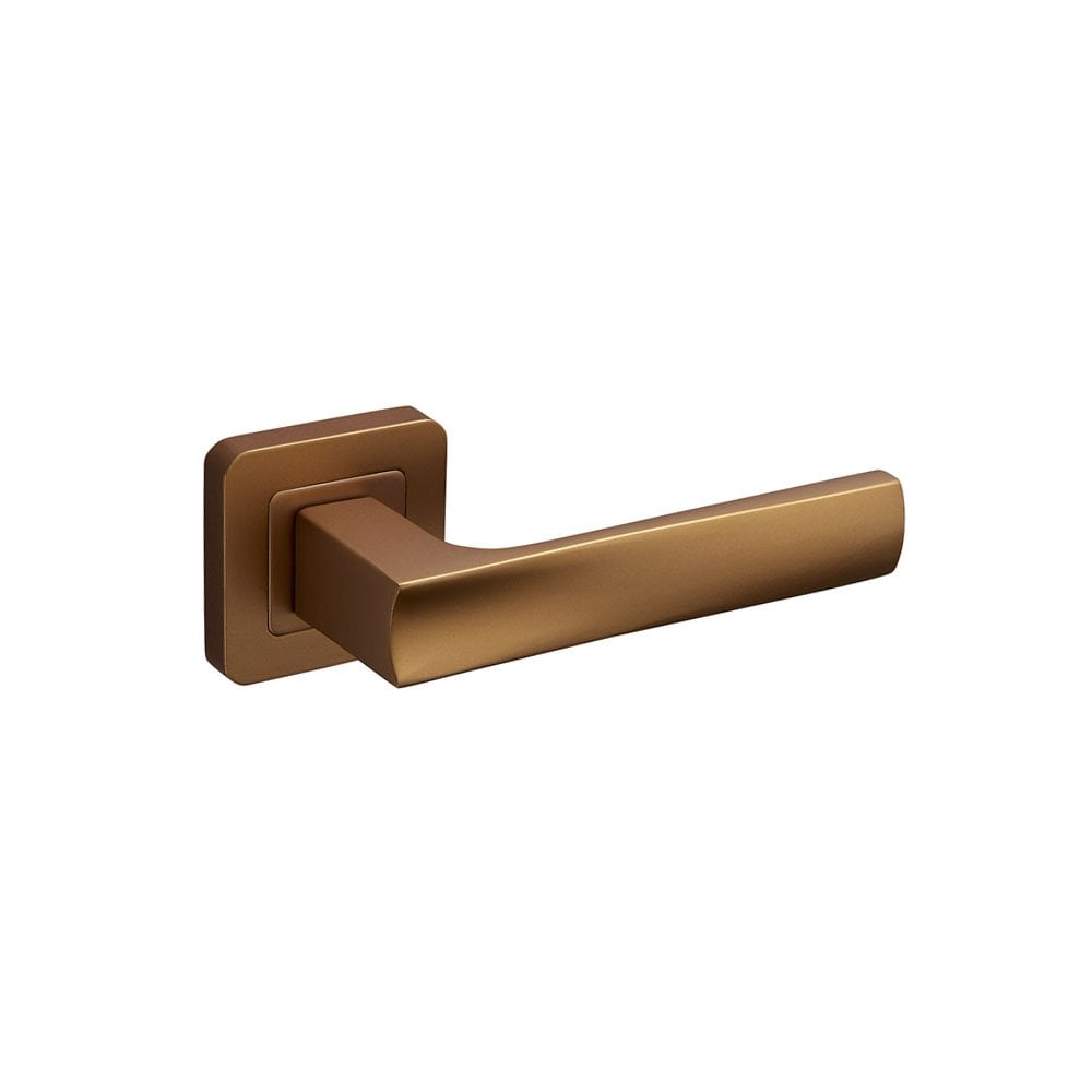 D2F ACCESSORIES Square Rose Door Handles with Satin Brass Finish F3410SB