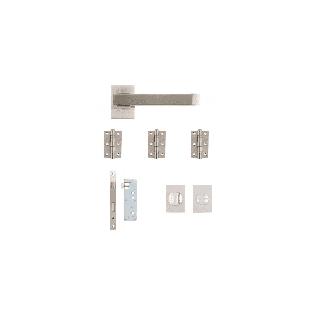 Deanta Argo Urban Satin Nickel Chrome Bathroom Kit | 76x50x2mm Hinges ARGUBAK