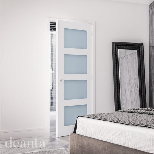 Deanta Coventry White Primed Internal Door with Frosted Glass 35COVGFWH