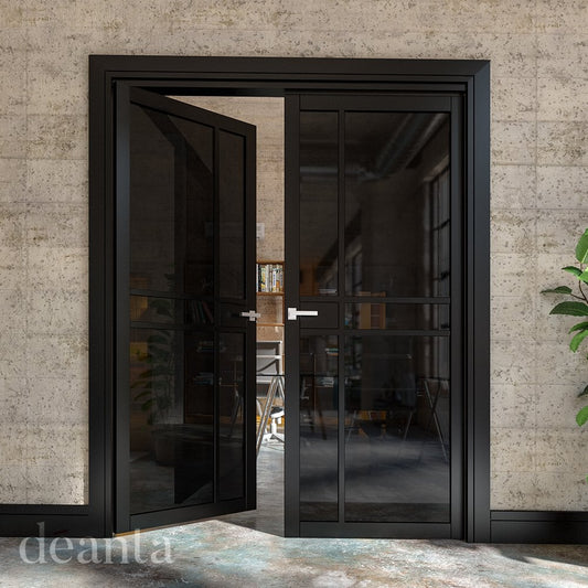 Deanta Dalston Black Fully Finished Tinted Glaze DALTGBLP