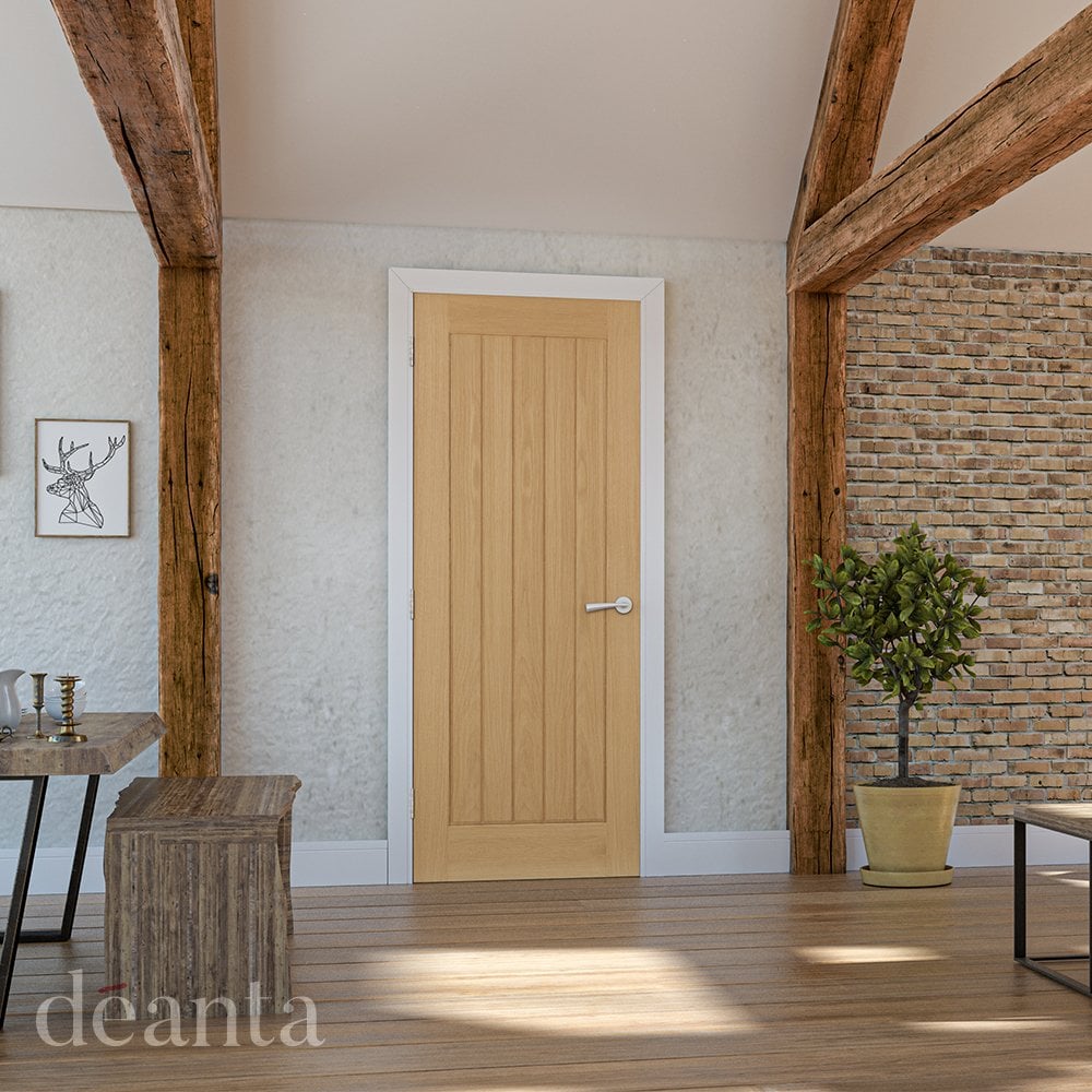 Deanta Ely Fully Finished Internal Oak Door 35ELYXFSC, view 2