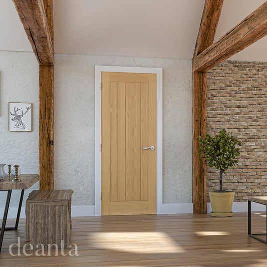 Deanta Ely Unfinished Internal Oak Door 35HP22UNX, view 2