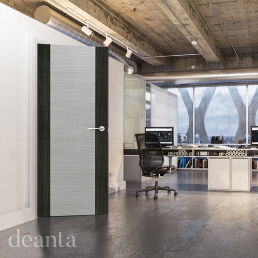 Deanta Flush Light Grey Ash Dark Grey Edges FD30 6mm Lipping Fire Door 45FLLGEFDX