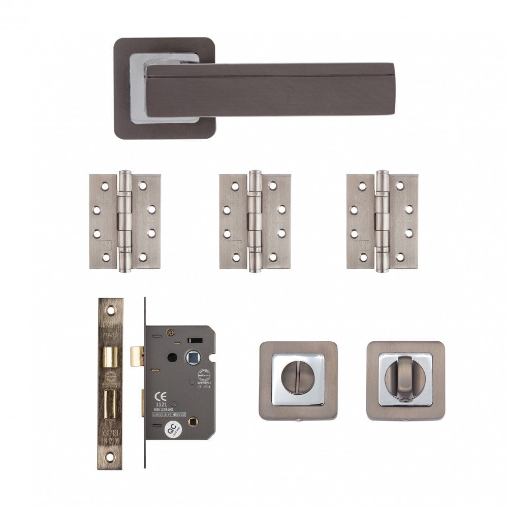 Deanta Hadrian Bathroom Kit Matt Satin Black Finish HADBAK