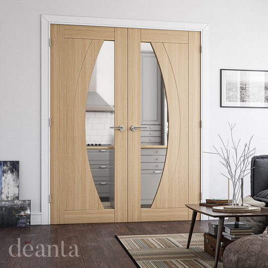 Deanta Ravello Fully Finished Internal Oak Door with Clear Glass 35RAVGXFSC