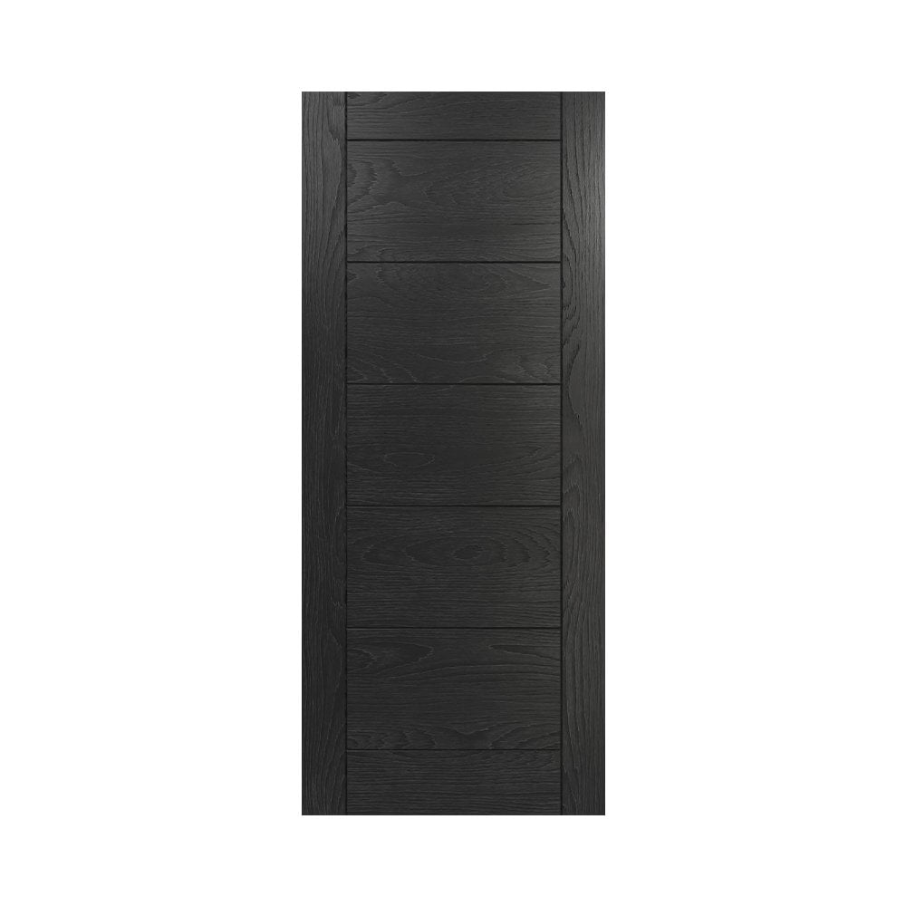 Deanta Seville Brushed Black Internal Oak Fire Door 45SEVFDBXFSC, view 3