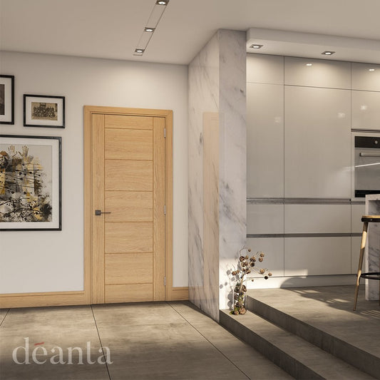 Deanta Seville Fully Finished Internal Oak FD60 Fire Door 54UK12FDX