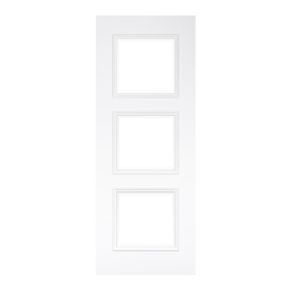 Deanta Trinity White Primed Bevelled Glazed Internal Door 35TRIGWHP, view 3