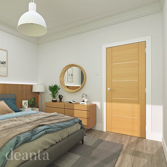 Deanta Valencia Fully Finished Oak Fire Door 45VALFDXFSC