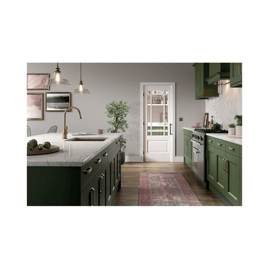 LPD Downham White Primed Internal Door With Clear Bevelled Glass WFDOWCG