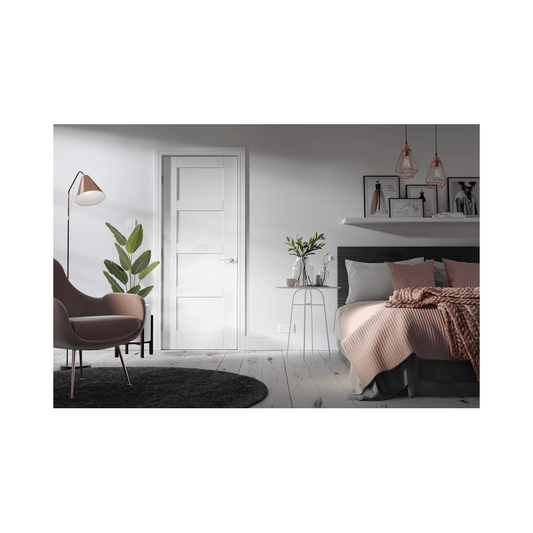 LPD Shaker 4 Panel Primed White Internal Fire Door WFSHAKER4PFC