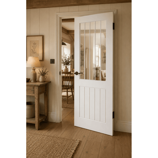 LPD Smooth Cottage White Primed Glazed Internal Door SMOCOTGL