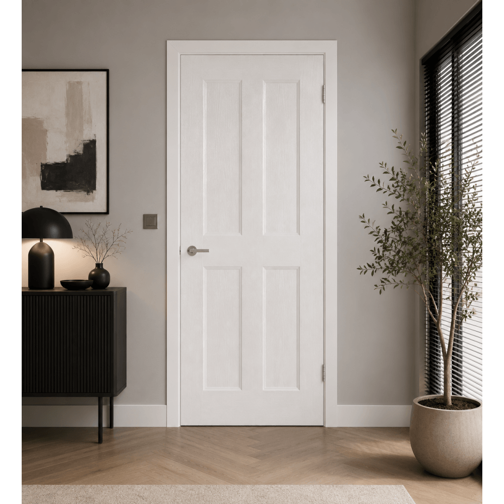 LPD Textured 4 Panel White Internal Door TEX4P, view 2