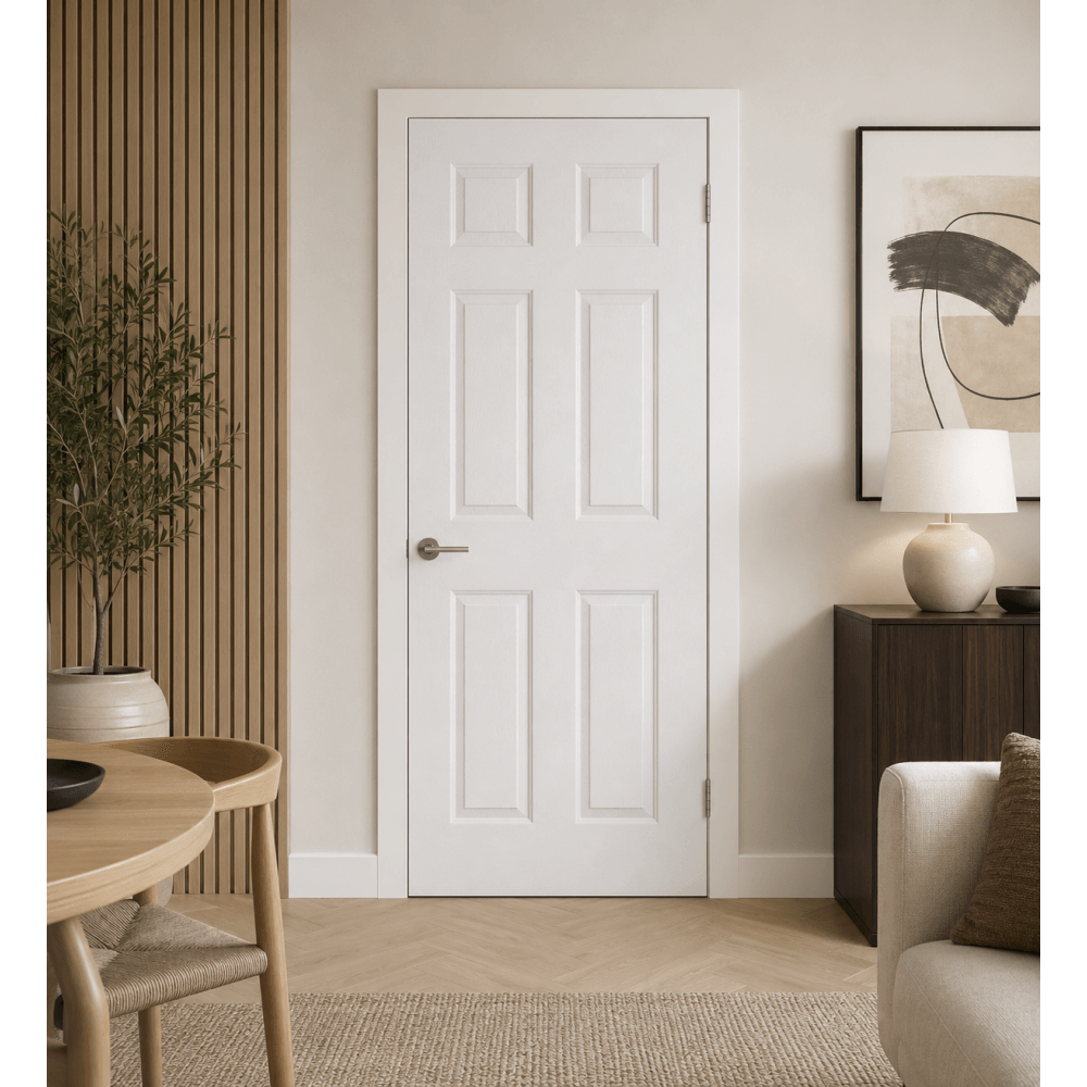 LPD Textured 6 Panel White Internal Door TEX6P, view 2