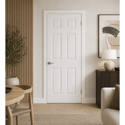 LPD Textured 6 Panel White Internal Door TEX6P