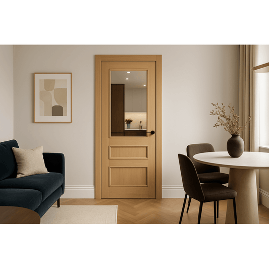 LPD Toledo Glazed Fully Finished Internal Oak Door TOLOAKGL
