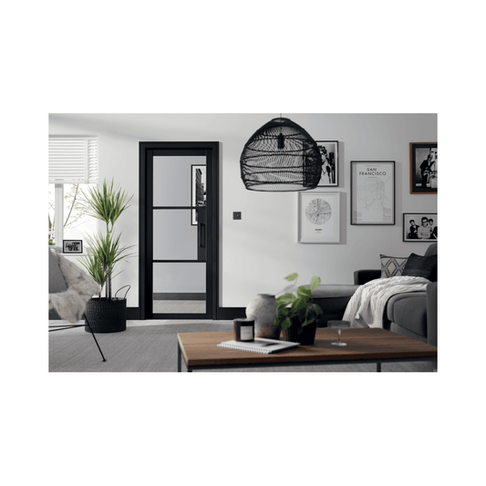 LPD Tribeca Black Internal Clear Glazed Door TRIBLACLR
